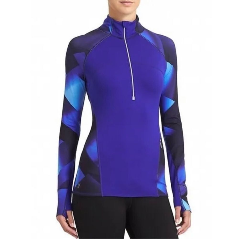 Athleta Running Wild Blue 1/2 Zip Pullover Jacket size Medium